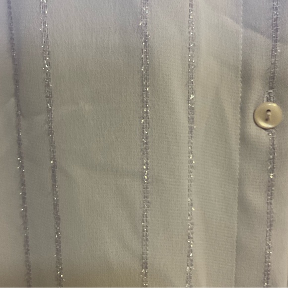 Jordan Blue Label Sheer Lavender Button-Up Blouse Long Sleeve - Picture 6 of 11